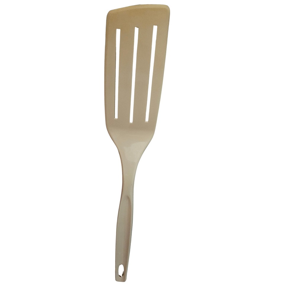Vintage Foley Slotted Fish Spatula Turner Long Blade Almond Slanted Angle Nylon